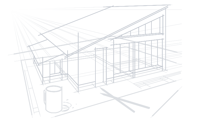 Pencil sketch diagram of a new building built under MakLoc Construction management